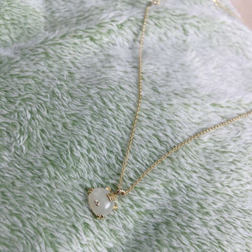 Pretty Silver Necklace with Jade Pendant for Girls Chinese Zodiac photo review