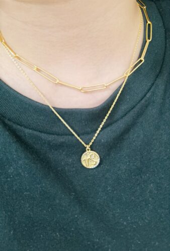 Golden Pendant Necklace S925 Silver Zodiac Sign photo review