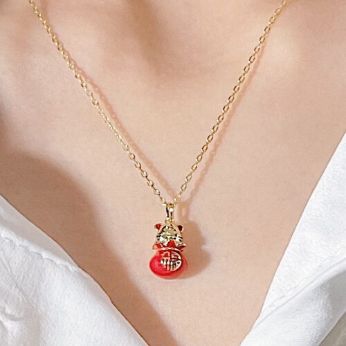 Lucky-bag Silver Necklace for Women Chinese Zodiac photo review