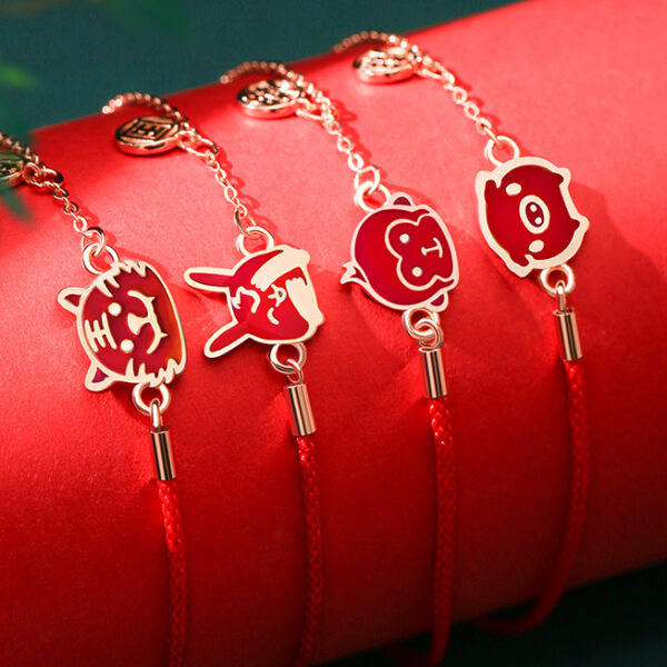 Red String Silver Chain Chinese Zodiac Bracelet ZA0LJ001AM3 2 USD $39.99