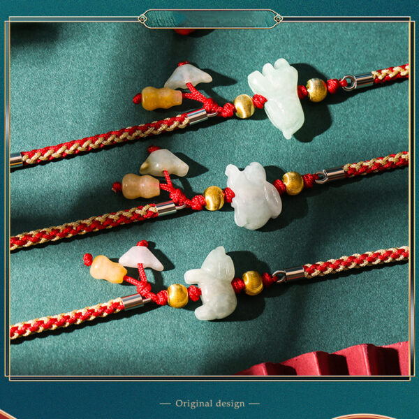 Yuanbao Chinese Zodiac String Bracelet with Jade Pendant ZA1LJ006AM3 3 GBP £33.43
