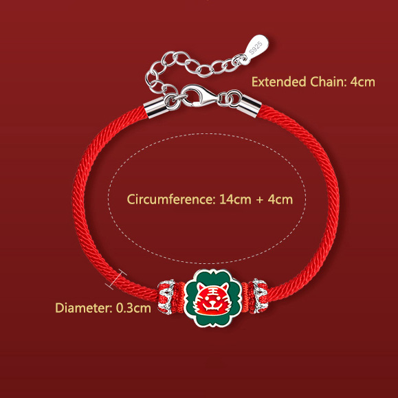 Red String Chinese Zodiac Bracelet with Green Pendant Personalized Lettering ZA1LJ008AM3 8 GBP £33.43