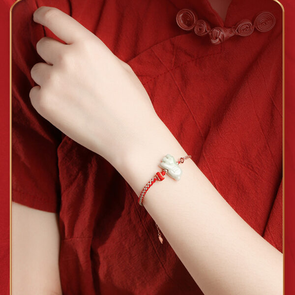 Half Red String Chinese Zodiac Bracelet with Jade Pendant ZA1LJ009AM3 6 GBP £33.43