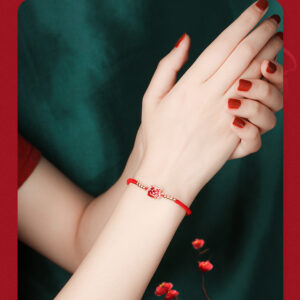 Red String Chinese Zodiac Bracelet with Silver Beads ZA1LJ010AM3 10 USD $29.99