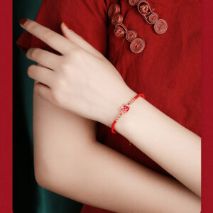 Red String Chinese Zodiac Bracelet with Silver Beads ZA1LJ010AM3 11 CAD $40.46