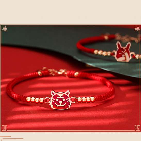 Red String Chinese Zodiac Bracelet with Silver Beads ZA1LJ010AM3 4 USD $29.99