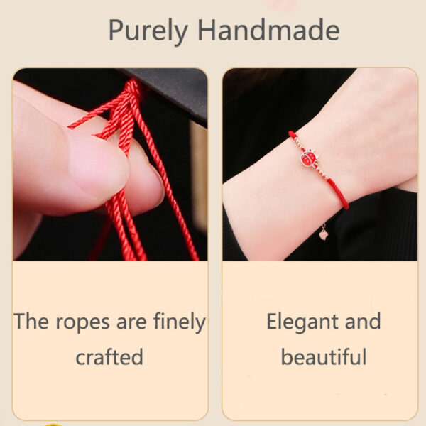 Red String Chinese Zodiac Bracelet with Silver Beads ZA1LJ010AM3 5 CAD $40.46