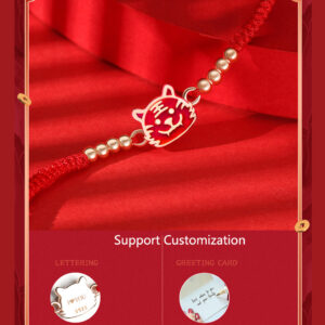 Red String Chinese Zodiac Bracelet with Silver Beads ZA1LJ010AM3 7 AUD $45.04