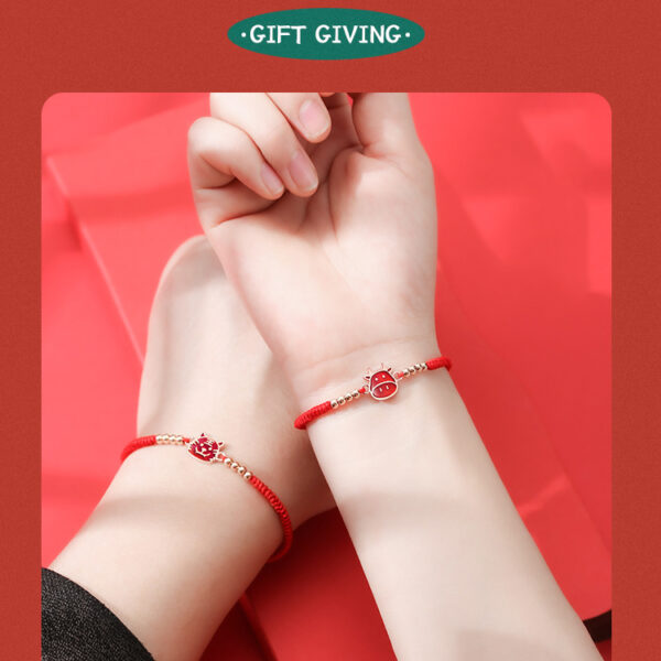 Red String Chinese Zodiac Bracelet with Silver Beads ZA1LJ010AM3 9 CAD $40.46