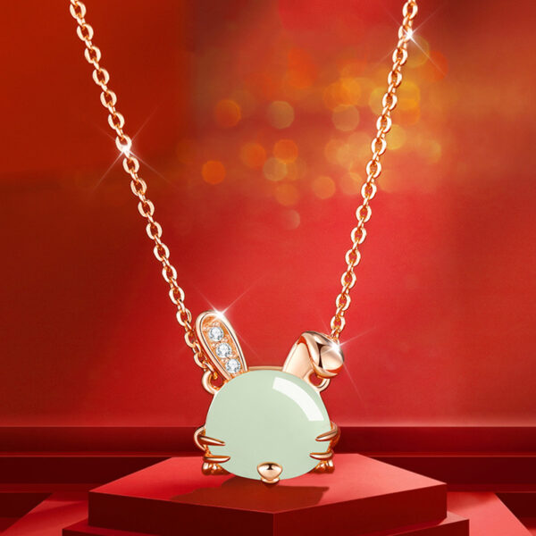 Pretty Silver Necklace with Jade Pendant for Girls Chinese Zodiac ZA1YSY002 4 GBP £50.15