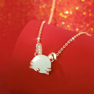 Pretty Silver Necklace with Jade Pendant for Girls Chinese Zodiac ZA1YSY002 d3 AUD $90.10