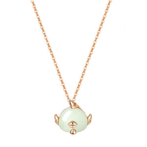 Pretty Silver Necklace with Jade Pendant for Girls Chinese Zodiac ZA1YSY002 v10 SGD $82.67