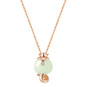 Pretty Silver Necklace with Jade Pendant for Girls Chinese Zodiac ZA1YSY002 v6 AUD $90.10