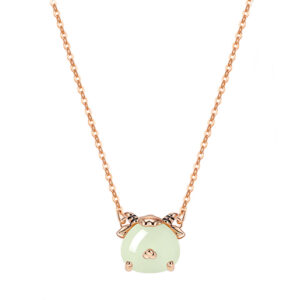 Pretty Silver Necklace with Jade Pendant for Girls Chinese Zodiac ZA1YSY002 v8 AUD $90.10