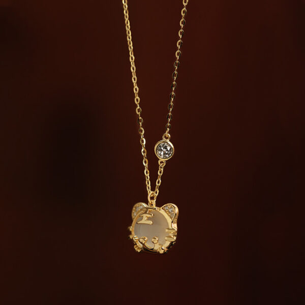 Jade Tiger Pendant Necklace with Silver Chain ZA2BB019 1 USD $49.99