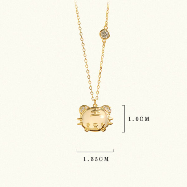 Jade Tiger Pendant Necklace with Silver Chain ZA2BB019 4 SGD $68.89