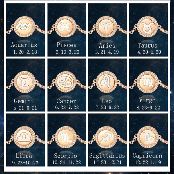 Custom Shiny Zodiac Bracelet 925 Silver Astrology Gift ZA3BB003 7 1 CAD $121.40