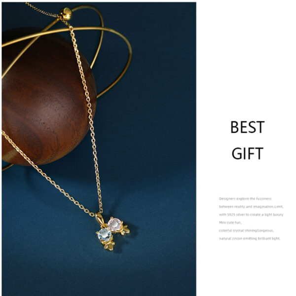 925 Silver Zodiac Necklace with Natural Crystal for Girls ZA3BB008 5 USD $69.99