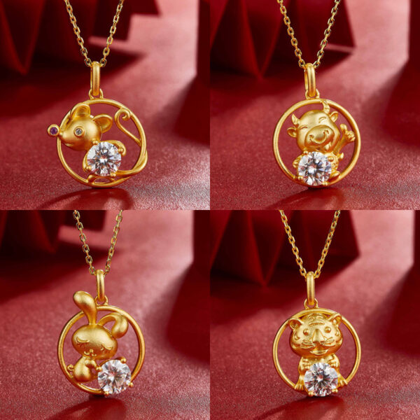 Birthstone Necklace 925 Silver with Moissanite Pendant Chinese Zodiac ZA4BB002 2 GBP £75.23