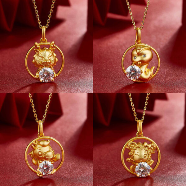 Birthstone Necklace 925 Silver with Moissanite Pendant Chinese Zodiac ZA4BB002 3 USD $89.99