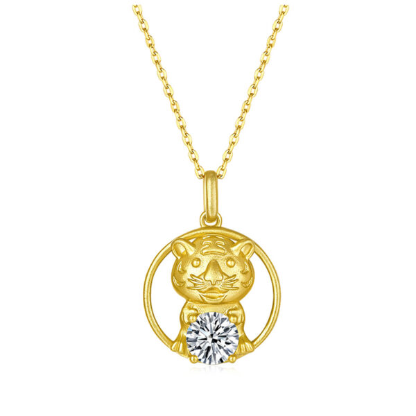 Birthstone Necklace 925 Silver with Moissanite Pendant Chinese Zodiac ZA4BB002 V3 SGD $122.93