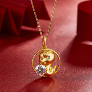 Birthstone Necklace 925 Silver with Moissanite Pendant Chinese Zodiac ZA4BB002 d6 USD $89.99