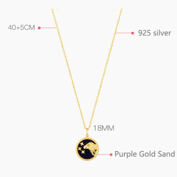 Purple Sands Necklace S925 Silver Zodiac Sign ZA4BB011 5 USD $29.99