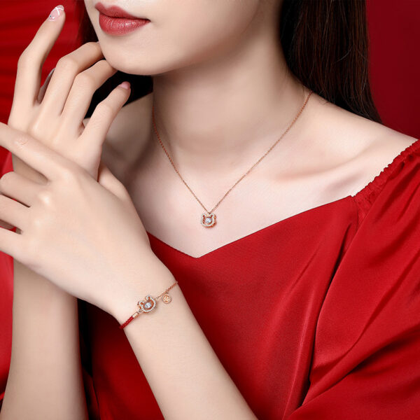 Half Red String Chinese Zodiac Bracelet Silver ZA4BB013 3 CAD $40.46