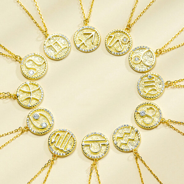 Golden Pendant Necklace S925 Silver Zodiac Sign ZA4BB016 1 USD $29.99