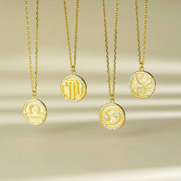 Golden Pendant Necklace S925 Silver Zodiac Sign ZA4BB016 3 USD $29.99