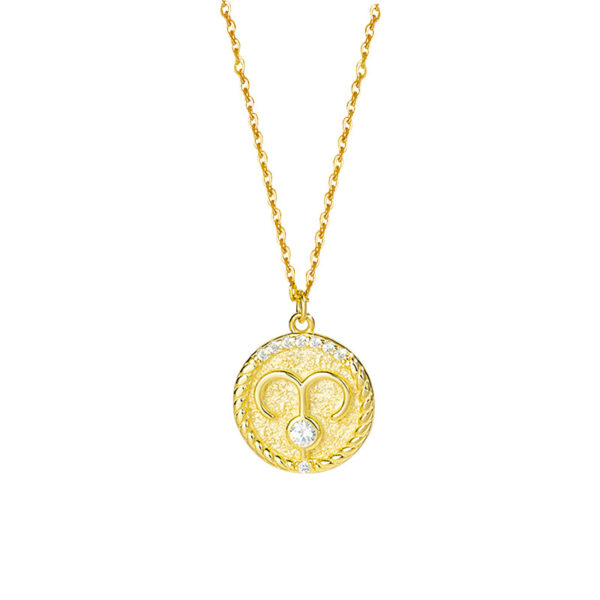 Golden Pendant Necklace S925 Silver Zodiac Sign ZA4BB016 F GBP £25.07