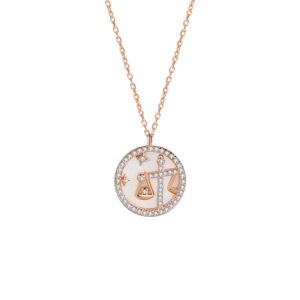 White Shell Necklace Silver Zodiac Sign ZA4BB018 V7 USD $29.99